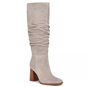 Nine WestWomen's Domaey Stacked Block Heel Regular Calf Boots